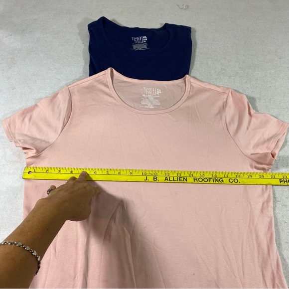 Time & Tru Tops  2 short sleeve Shirts XXL PINK& Blue Woman’s Tops - Picture 4 of 6